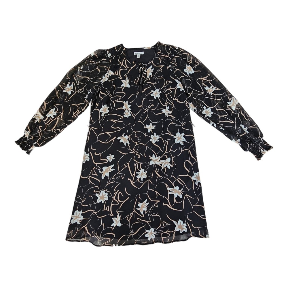 Elizabeth and James Womens Floral Print Dress Black Multi Women's Small